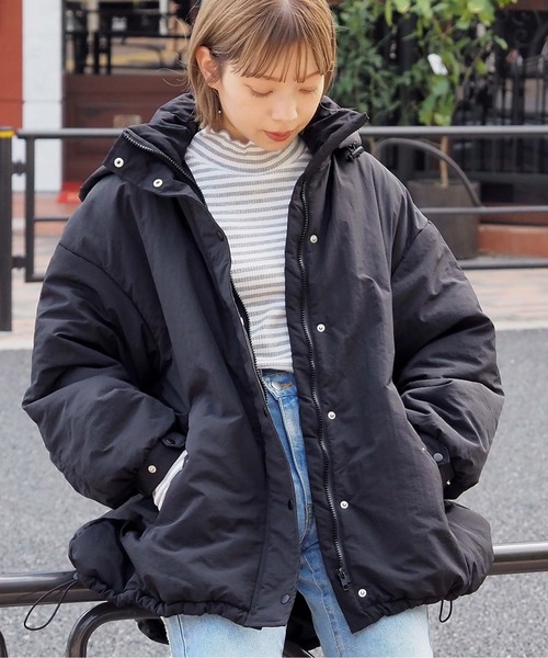 tiptop（ティップトップ）の「【2WAY】ナイロン中綿フードブルゾン