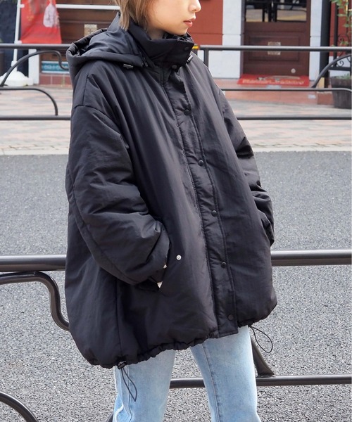 tiptop(ティップトップ)の「【2WAY】ナイロン中綿フードブルゾン(ダウンジャケット/コート・レディース・アイボリー/ブラック/カーキ・FREE)」の9枚目の写真