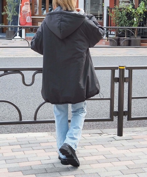 tiptop(ティップトップ)の「【2WAY】ナイロン中綿フードブルゾン(ダウンジャケット/コート・レディース・アイボリー/ブラック/カーキ・FREE)」の11枚目の写真