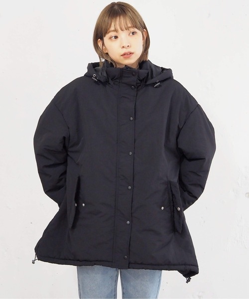 tiptop(ティップトップ)の「【2WAY】ナイロン中綿フードブルゾン(ダウンジャケット/コート・レディース・アイボリー/ブラック/カーキ・FREE)」の12枚目の写真