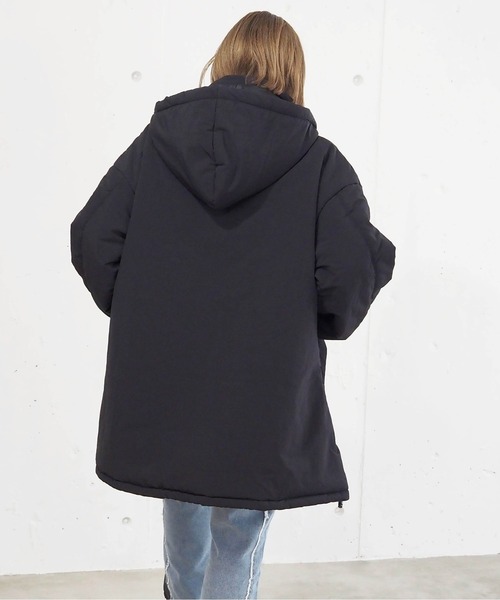 tiptop(ティップトップ)の「【2WAY】ナイロン中綿フードブルゾン(ダウンジャケット/コート・レディース・アイボリー/ブラック/カーキ・FREE)」の14枚目の写真