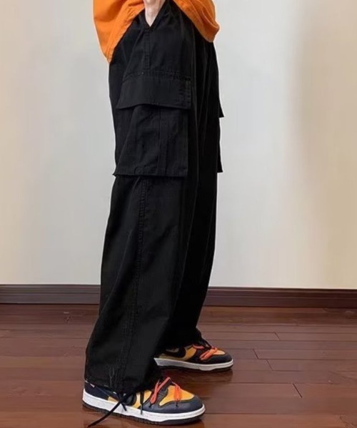 新品 PWCIRCULUS M 裾2WAY ヘムスピンドル ワイド カーゴパンツ 裾 スピンドル 付 ワイド カーゴ イージーパンツ（カーゴパンツ