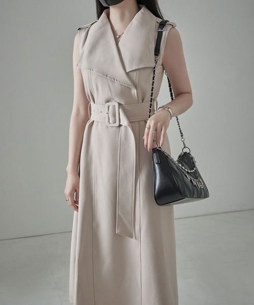 ANDGEEBEE（アンジービー）の「ジャケットノースリワンピ（ワンピース・レディース・チャコールグレー/ベージュ・MEDIUM）」の21枚目の写真