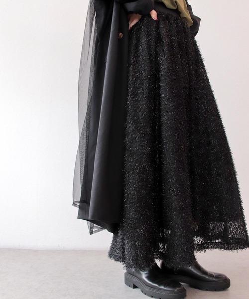 Three Four Time(スリーフォータイム)の「チュールレイヤードチェスターコート(チェスターコート・レディース・ブラック・FREE)」の9枚目の写真