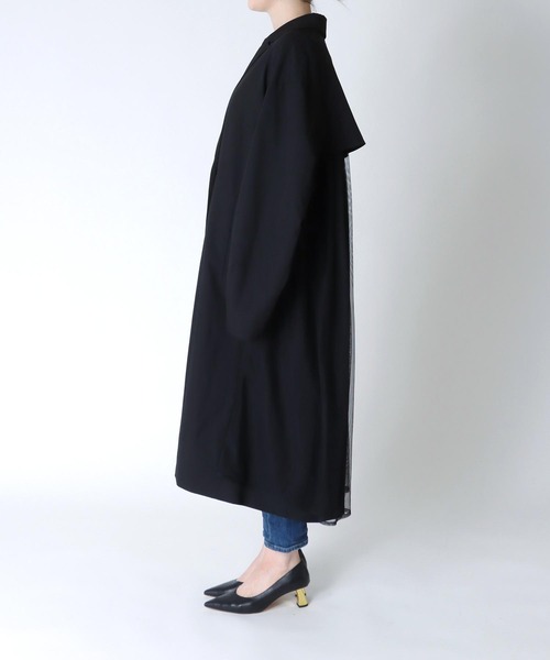 Three Four Time(スリーフォータイム)の「チュールレイヤードチェスターコート(チェスターコート・レディース・ブラック・FREE)」の12枚目の写真