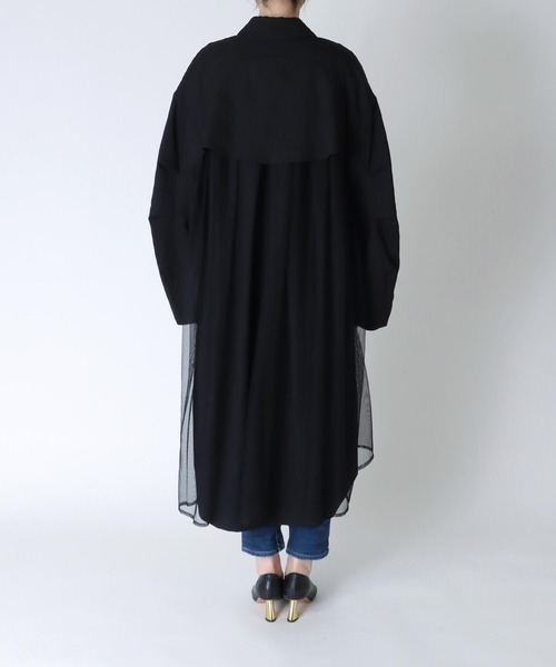 Three Four Time(スリーフォータイム)の「チュールレイヤードチェスターコート(チェスターコート・レディース・ブラック・FREE)」の13枚目の写真