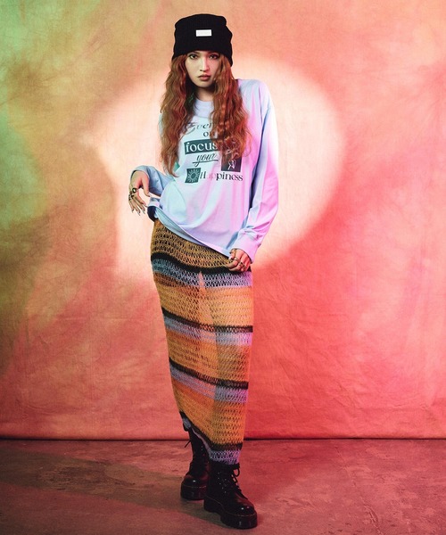 EVRIS(エヴリス)の「atmos pink ×EVRIS ルーズ ビーニー【SP】(ニットキャップ/ビーニー・レディース・ブラック/グレー・FREE)」の6枚目の写真