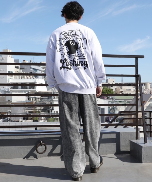 ８(eight)（エイト）の「プリントスウェット（スウェット・メンズ・アッシュグレー/オフホワイト/ラベンダー/ブラック・MEDIUM/LARGE）」の19枚目の写真