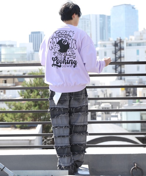 ８(eight)（エイト）の「プリントスウェット（スウェット・メンズ・アッシュグレー/オフホワイト/ラベンダー/ブラック・MEDIUM/LARGE）」の12枚目の写真