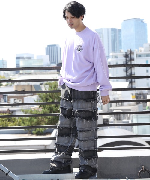 ８(eight)（エイト）の「プリントスウェット（スウェット・メンズ・アッシュグレー/オフホワイト/ラベンダー/ブラック・MEDIUM/LARGE）」の11枚目の写真