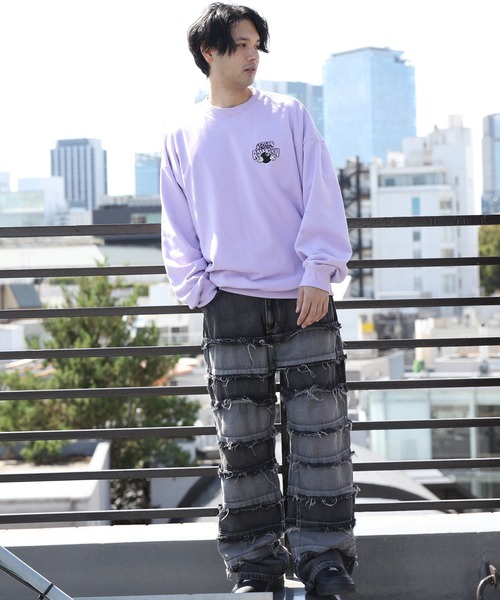 ８(eight)（エイト）の「プリントスウェット（スウェット・メンズ・アッシュグレー/オフホワイト/ラベンダー/ブラック・MEDIUM/LARGE）」の10枚目の写真