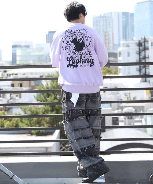 ８(eight)（エイト）の「プリントスウェット（スウェット・メンズ・アッシュグレー/オフホワイト/ラベンダー/ブラック・MEDIUM/LARGE）」の8枚目の写真