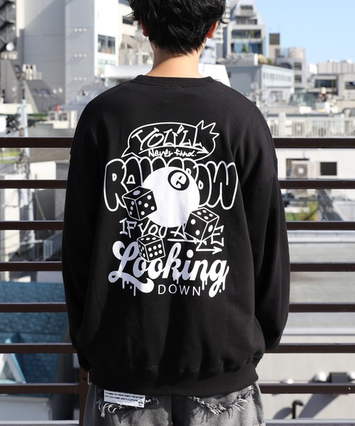 ８(eight)（エイト）の「プリントスウェット（スウェット・メンズ・アッシュグレー/オフホワイト/ラベンダー/ブラック・MEDIUM/LARGE）」の6枚目の写真