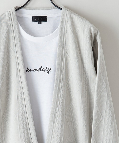 Джагардовый карди‑T‑shirt сет — фактурный джагард, кардиган, T‑shirt