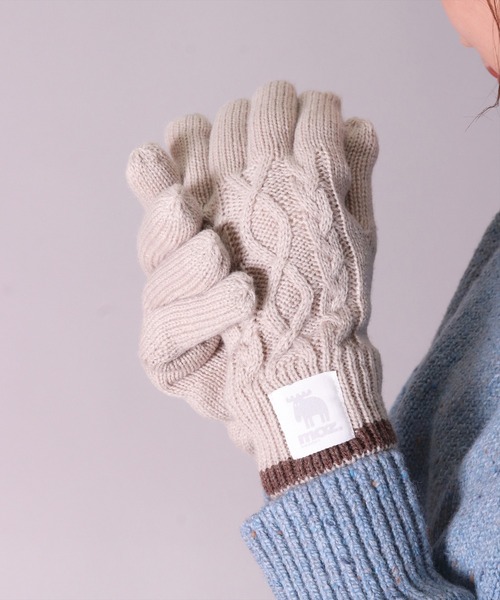 moz（モズ）の「(LF)【moz】ライン入り ケーブル ニット × ショート