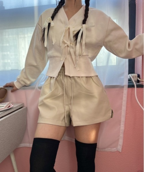 ipugo(イプゴ)の「ipugo/イプゴ レザーショートパンツ(その他パンツ・レディース・ブラック/ピンク/ベージュ・FREE)」の19枚目の写真