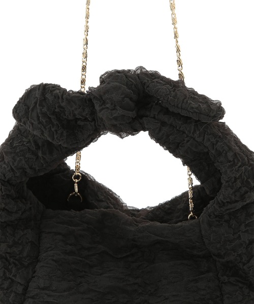 ROPE' PICNIC（ロペピクニック）の「シャーリングジャガードリボンショルダーバッグ（ショルダーバッグ・レディース・ブラック/ホワイト系その他5・FREE）」の7枚目の写真