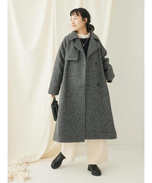 CRAFT STANDARD BOUTIQUE(クラフトスタンダードブティック)の「ウール混ガンパッチロングコート(その他アウター・レディース・グレー/ブラウン・FREE)」の14枚目の写真