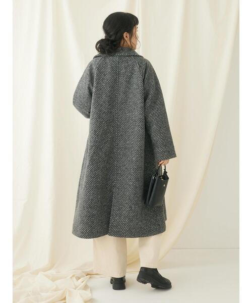 CRAFT STANDARD BOUTIQUE(クラフトスタンダードブティック)の「ウール混ガンパッチロングコート(その他アウター・レディース・グレー/ブラウン・FREE)」の16枚目の写真