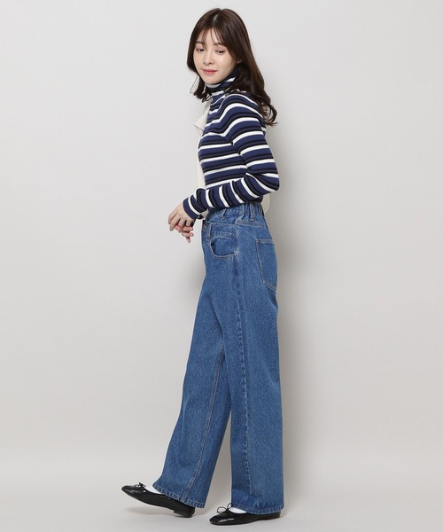 3.3 Field Trip （3.3フィールドトリップ）の「3.3 Field Trip／マルチボーダータートル 2988345（ニット/セーター・レディース・ブルー/ブラウン・FREE）」の3枚目の写真