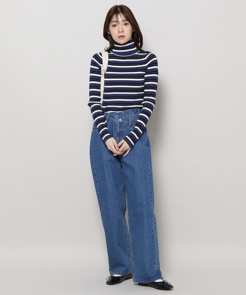 3.3 Field Trip （3.3フィールドトリップ）の「3.3 Field Trip／マルチボーダータートル 2988345（ニット/セーター・レディース・ブルー/ブラウン・FREE）」の5枚目の写真