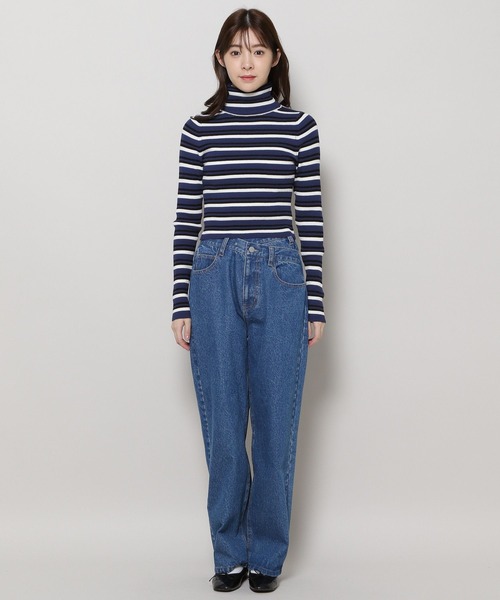 3.3 Field Trip （3.3フィールドトリップ）の「3.3 Field Trip／マルチボーダータートル 2988345（ニット/セーター・レディース・ブルー/ブラウン・FREE）」の8枚目の写真