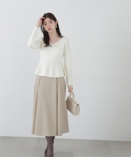 PROPORTION BODY DRESSING（プロポーションボディドレッシング）の「ペプラムビジューニット / 1214170003（ニット/セーター・レディース・ホワイト系その他/ブルー・FREE）」の5枚目の写真