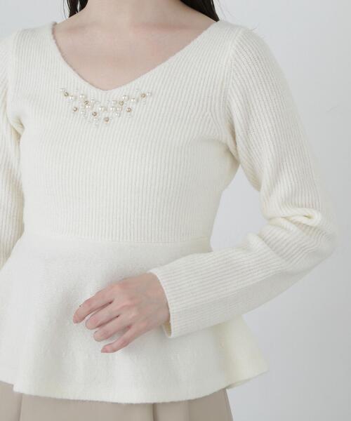 PROPORTION BODY DRESSING（プロポーションボディドレッシング）の「ペプラムビジューニット / 1214170003（ニット/セーター・レディース・ホワイト系その他/ブルー・FREE）」の17枚目の写真