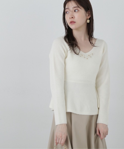 PROPORTION BODY DRESSING（プロポーションボディドレッシング）の「ペプラムビジューニット / 1214170003（ニット/セーター・レディース・ホワイト系その他/ブルー・FREE）」の14枚目の写真