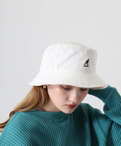KANGOL(カンゴール)の「KANGOL WASHED BUCKET(ハット・メンズ・ベージュ/ホワイト×ネイビー/ブラック/ダークカーキ/ネイビー・XL/L/M/XXL)」の15枚目の写真