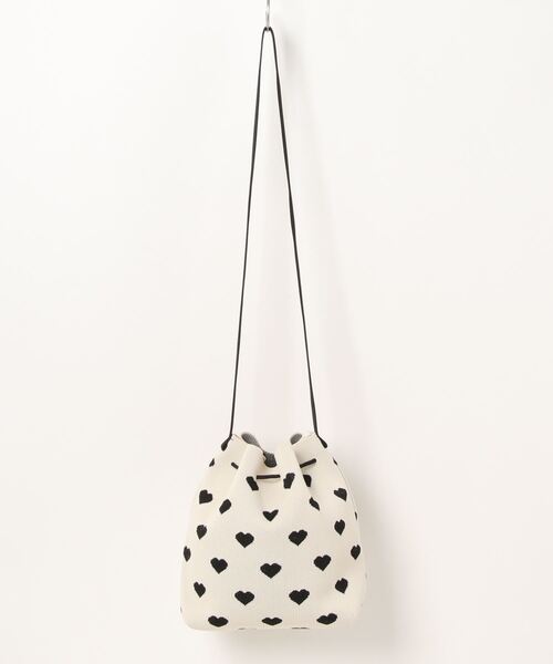 TONE SELECT GOODS(トーンセレクトグッズ)の「Liaa/ ハート柄ニットショルダーバッグ A18184(ショルダーバッグ・レディース・ホワイト/ピンク・FREE)」の8枚目の写真