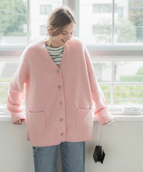 セール】Vネックニットカーディガン（カーディガン/ボレロ）｜coca