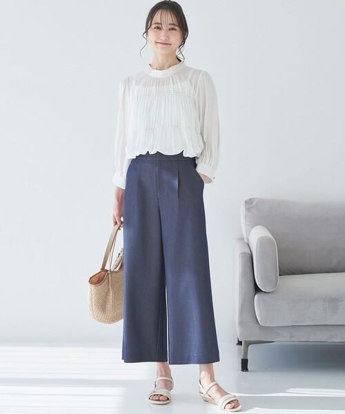 ANY SIS（エニィスィス）の「【洗える】ビットポイント ワイドパンツ（その他パンツ・レディース・ベージュ系/ネイビー系/アイボリー系/スカイブルー系/ダルブルー系・1/3/2）」の8枚目の写真