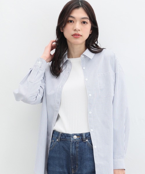 Honeys（ハニーズ）の「ボートネックＴシャツ（Tシャツ/カットソー・レディース・ライトグリーン/オフホワイト/ブラック/グレイッシュベージュ/イエロー/コーラルピンク/サックスブルー・L/M/LL/S）」の9枚目の写真