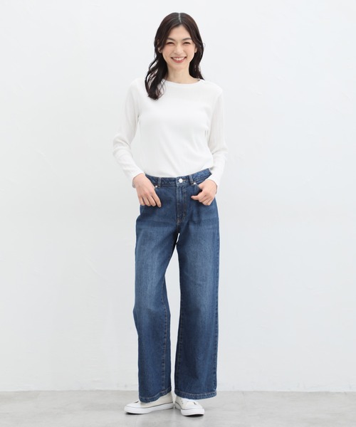 Honeys（ハニーズ）の「ボートネックＴシャツ（Tシャツ/カットソー・レディース・ライトグリーン/オフホワイト/ブラック/グレイッシュベージュ/イエロー/コーラルピンク/サックスブルー・L/M/LL/S）」の10枚目の写真