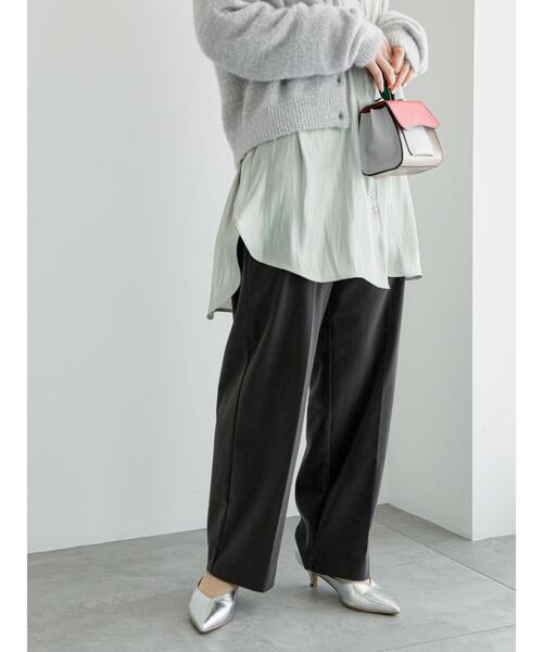 Te chichi（テチチ）の「ベロアストレートパンツ（その他パンツ・レディース・チャコールグレー/キャメル・F）」の2枚目の写真