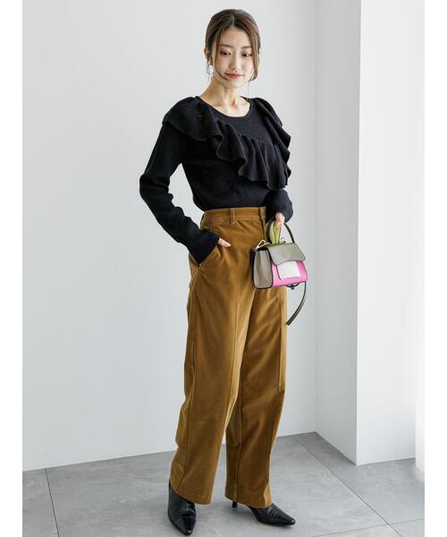 Te chichi（テチチ）の「ベロアストレートパンツ（その他パンツ・レディース・チャコールグレー/キャメル・F）」の8枚目の写真