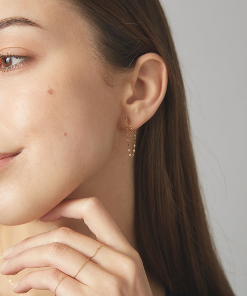 PAS TIERRA（パティエラ）の「【Ray】K10ペタルチェーンイヤリング