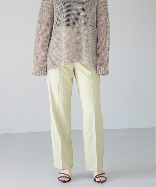 A part by（アパートバイ）の「ワンタックセミフレアパンツ（その他パンツ・レディース・ライトグレー/ライトグリーン/ブラック・SMALL/MEDIUM）」の3枚目の写真