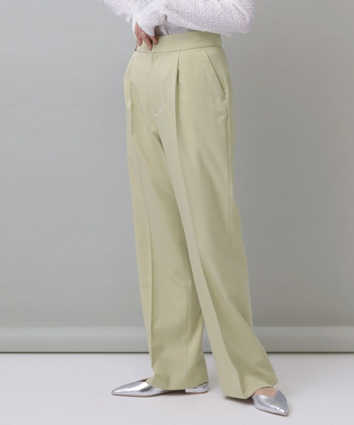 A part by（アパートバイ）の「ワンタックセミフレアパンツ（その他パンツ・レディース・ライトグレー/ライトグリーン/ブラック・SMALL/MEDIUM）」の8枚目の写真