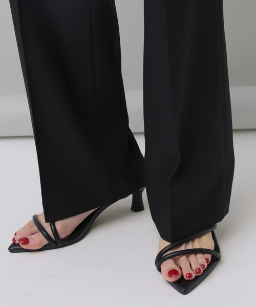 A part by（アパートバイ）の「ワンタックセミフレアパンツ（その他パンツ・レディース・ライトグレー/ライトグリーン/ブラック・SMALL/MEDIUM）」の5枚目の写真