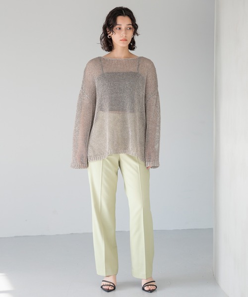 A part by（アパートバイ）の「ワンタックセミフレアパンツ（その他パンツ・レディース・ライトグレー/ライトグリーン/ブラック・SMALL/MEDIUM）」の22枚目の写真