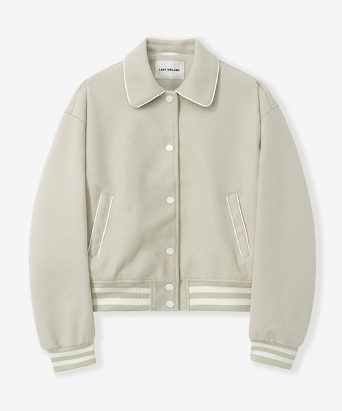 LADY VOLUME（レディーボリューム）の「Lady Volume／60122ウールバーシティ ジャケット 2100999（ブルゾン・レディース・ネイビー/ベージュ・FREE）」の9枚目の写真