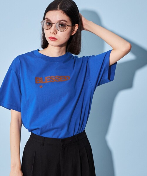 CITEN(シテン)の「<CITEN>BLESSED ロゴ Tシャツ(Tシャツ/カットソー・レディース・ロイヤルブルー/ホワイト・FREE)」の2枚目の写真