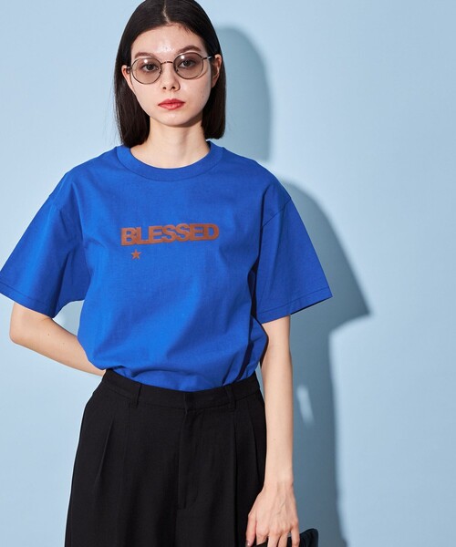 CITEN(シテン)の「<CITEN>BLESSED ロゴ Tシャツ(Tシャツ/カットソー・レディース・ロイヤルブルー/ホワイト・FREE)」の5枚目の写真