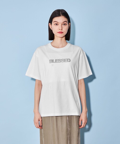CITEN(シテン)の「<CITEN>BLESSED ロゴ Tシャツ(Tシャツ/カットソー・レディース・ロイヤルブルー/ホワイト・FREE)」の7枚目の写真