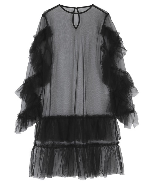 miette（ミエット）の「チュールフリルシアーワンピース（ワンピース・レディース・ピンク/ブルー/ブラック・FREE）」の12枚目の写真