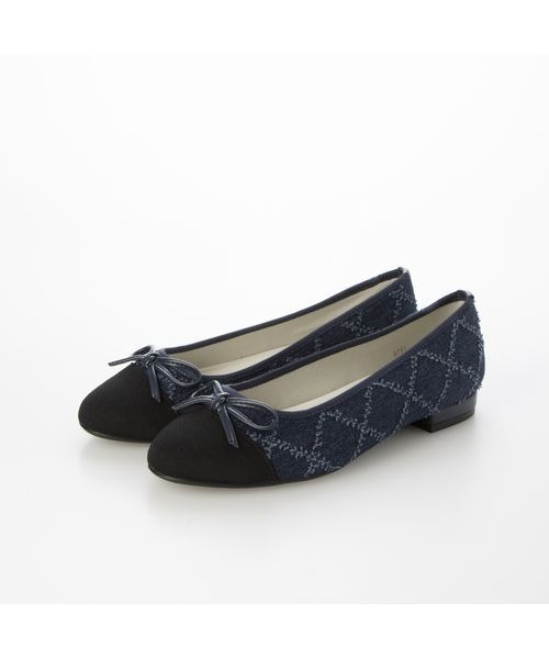 Fin（フィン）の「トゥキャップバレエシューズ【低反発スポンジ入り】（バレエシューズ・レディース・ネイビー/ブラック系その他/ベージュ/ブラック・22.5cm/23cm/23.5cm/24cm/24.5cm/25cm）」の20枚目の写真