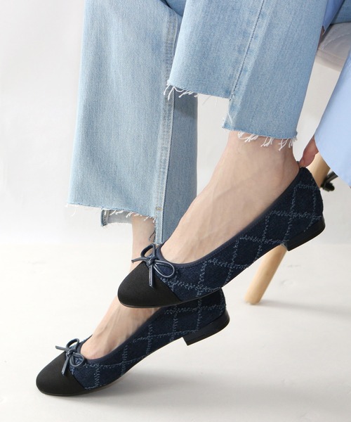 Fin（フィン）の「トゥキャップバレエシューズ【低反発スポンジ入り】（バレエシューズ・レディース・ネイビー/ブラック系その他/ベージュ/ブラック・22.5cm/23cm/23.5cm/24cm/24.5cm/25cm）」の17枚目の写真