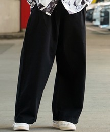 【unisex】2タック ワイドストレートパンツ / デニム ワイドパンツ メンズ ワイドデニムパンツ レディース バギーパンツ